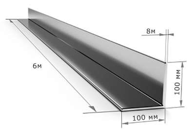 Уголок металлический 100х100х7 мм (6 метров)