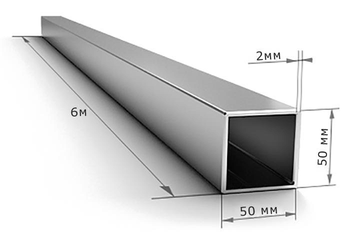 Труба профильная 50*50*2мм Труба профильная 50*50*2мм